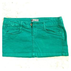Zara green jean skirt